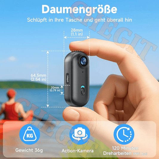 Mini caméra 4K ultra compacte légère avec Wi-Fi intégré et batterie rechargeable pour sport et vlog